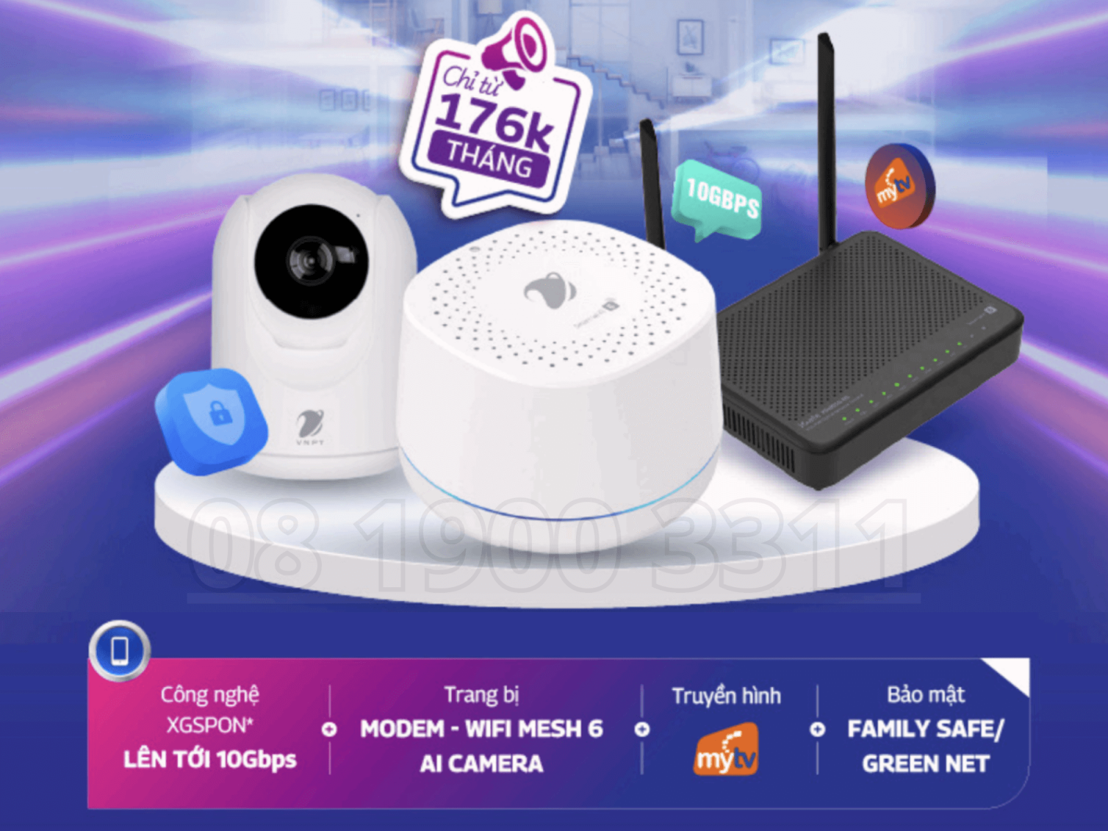 Thiết bị modem và mesh 6 của VNPT