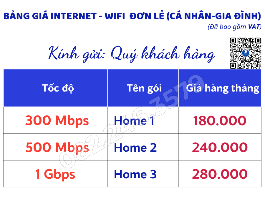 bảng giá cước wifi tại đại học giao thông vận tải